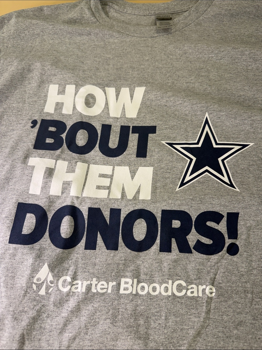 Gray T-shirt how about those donors from the Carter blood bank? I’ll play on the - Picture 3 of 4